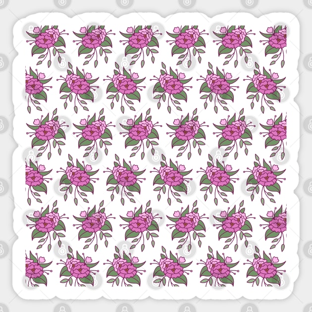 Pink Peonies | Simple Peonies | Floral Pattern Sticker by HLeslie Design